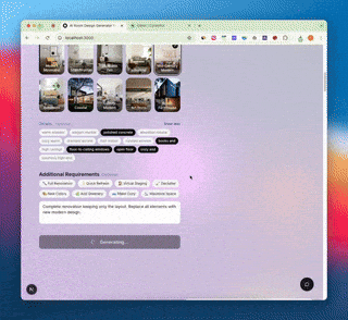 AI generating room design